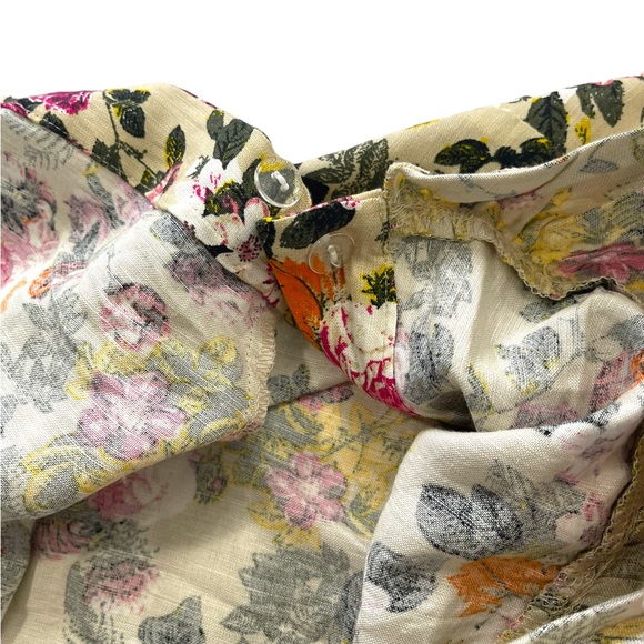 Ashley Stewart Womens Ruffled Hem Wrap Skirt Size 22 Colorful Floral Linen Blend - Picture 11 of 13